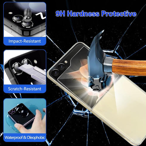 Samsung Galaxy Z Flip 5 Privacy Screen Protector: 8-in-1 kit with 2X EPU film, tempered glass, camera, and side
