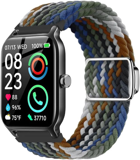Bands Compatible with Fitpolo IDW13 Bands Nylon Strap Breathable Adjustable Stretchy Loop Wristband Intended for Fitpolo IDW13 Smartwatch 1.8’’