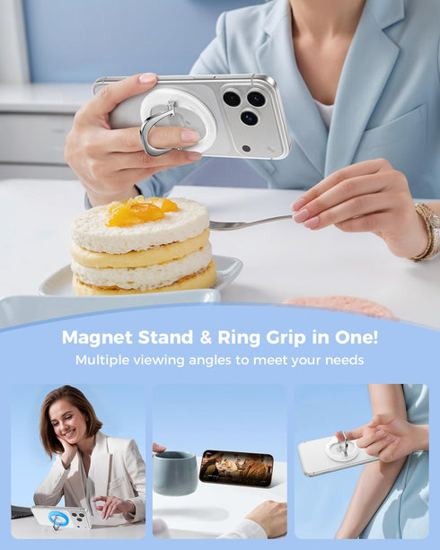SUPERONE 17/16/15/14/13/12 for MagSafe Phone Grip, Adjustable Magnetic Phone Ring Holder, Removable Finger Phone Ring