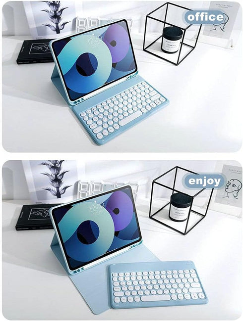 Keyboard Case for iPad Mini 5/4 with Mouse & Pencil Holder, Bluetooth, Pink