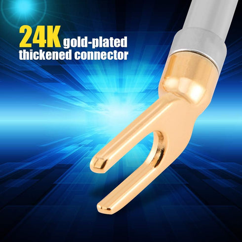Banana Plugs for Speaker Wire - 6 Pcs 24K Gold Plated Pure Copper Y Plug Spade Connector
