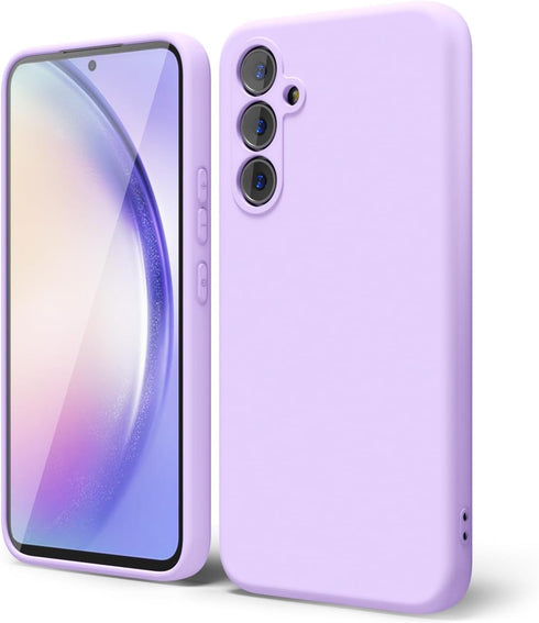 oakxco Samsung Galaxy A54 5G Phone Case, Lilac Lavender Light Purple Liquid Silicone Cute Thin Slim Soft Rubber TPU
