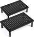 TV/Monitor Riser Desktop Stand - Sturdy Metal Laptop Shelf for Printer, iMac, 3 Height Adjustable PC, 2 Pack