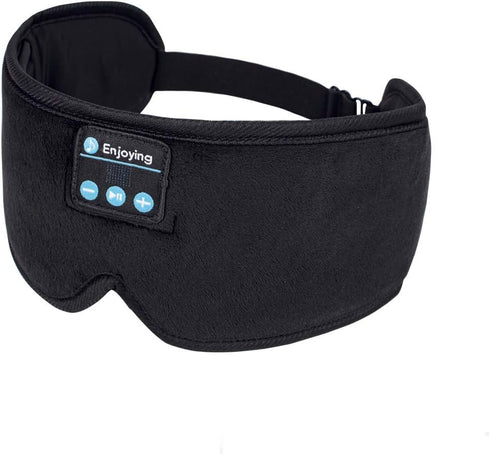 Sleep Headphones Black - Update Wireless 3D Eye Mask with Ultra-Thin HD Stereo Speakers for Side Sleepers, Travel