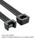Zip Ties 16 Inch Black Wire Ties, 100 per Pack, Electrical Cable Ties with 60 lbs Tensile Strength for Outdoor Use