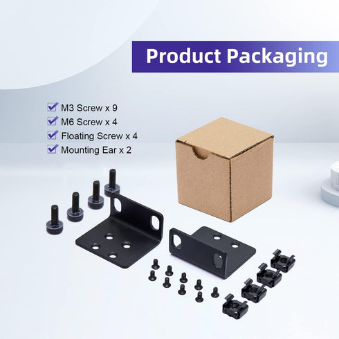 19" Rack Mount Kit for 17.3 inch Wide Switches - Compatible with Buffalo Tech, Dell, Cisco, and More
