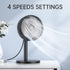 6 Inch Desk Fan for Bedroom, USB Small Fan with 4 Speeds, Adjustable Height, Personal Cooling Table Fan, 72 Rotation, Ultra Quiet, Lightweight, Powerful Office Fan for Home,4.92 feet Cord, Black by Shinebella