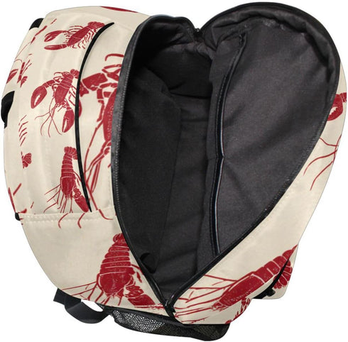 Krafig Backpacks Backpack Daypack Vintage Cute Lobsters Pattern Boys Girls Kids School Bookbag, School Bag Travel