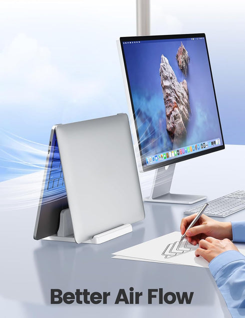 Vaydeer Vertical Laptop Stand Holder, Adjustable Desktop Notebook Dock for MacBook Pro Air, HP, Dell, Lenovo, up to