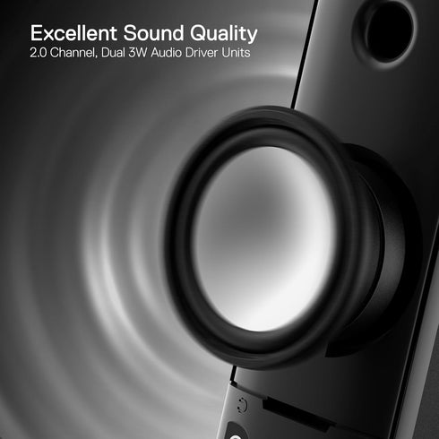 Redragon GS550 PC Gaming Speakers, 2.0 Channel Desktop Sound Bar, Compact Size, Headphone Jack, Quality Bass & Decent