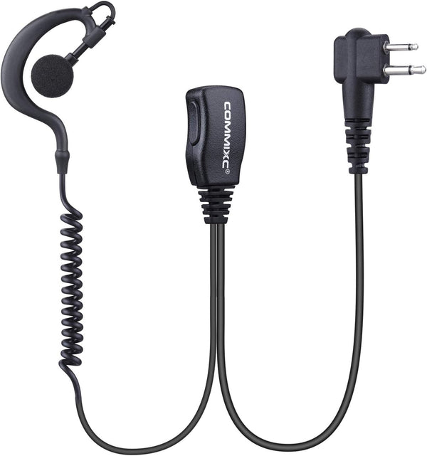 (2 Pack) Walkie Talkie Earpiece, G Shape 2-Pin 2.5mm/3.5mm Headset with PTT Mic for Motorola Two-Way Radios