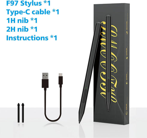 Stylus Pen for Microsoft Surface Pro 11/10/9/8/X/7+/6/5/4/3, Surface Go 3/2/1, with Eraser Side Button, Tilt Function