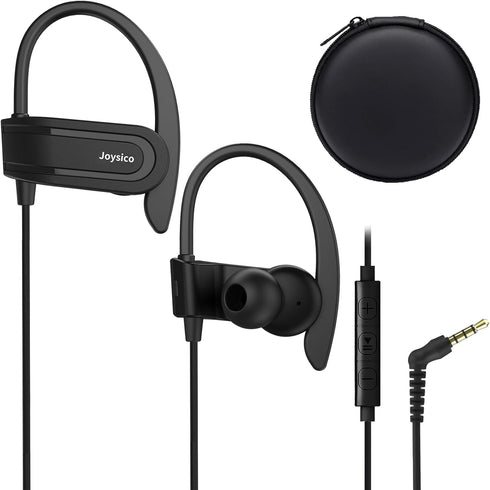 Wired Over The Ear Earbuds with Microphone, Sweatproof Sport Earphones for Running, Exercise, Gym Workout
