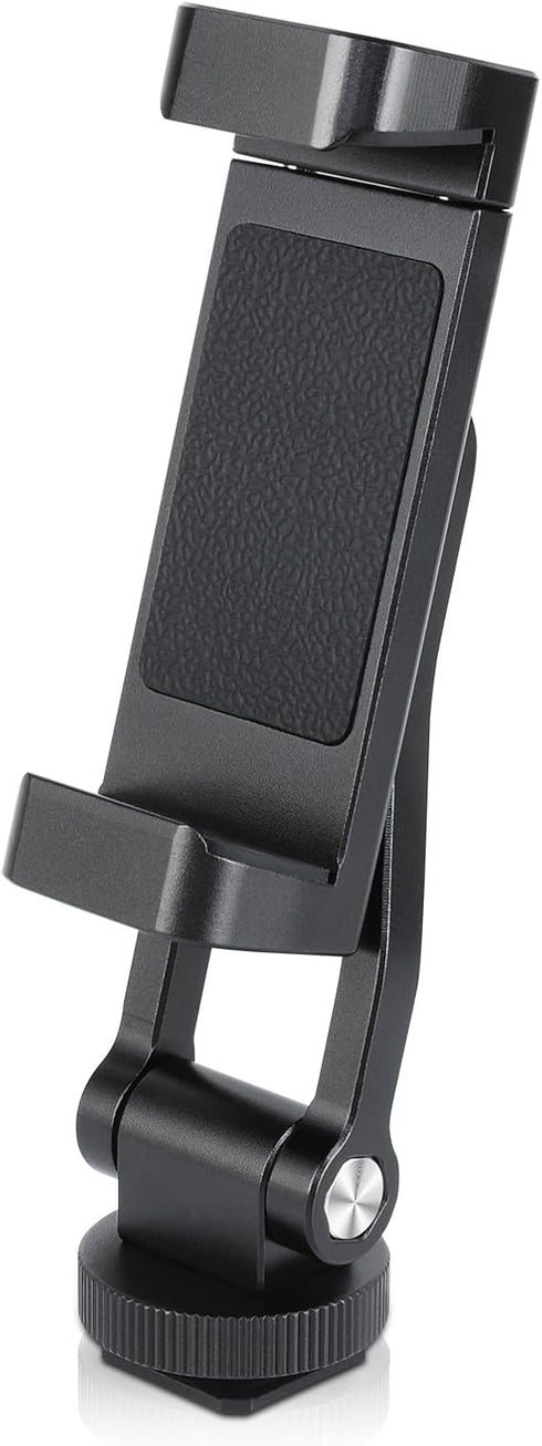 UTEBIT 1/4" 180 360 17 16 15 14, Universal Phone Tripod Mount with Cold Shoe Mount, Thread Tilt Rotation Support