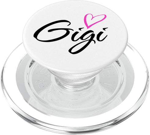 Glorious Grandma Names Gigi with Pink Heart Fun Aunt Grandma Mom Gift PopSockets PopGrip for