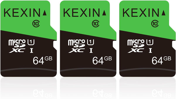 KEXIN Micro SD Card 64GB with SD Adapter, UHS-I C10 U1 Full HD High Speed TF Card for Smartphone Tablet