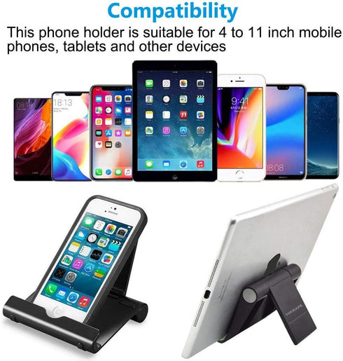 4 Pack Cell Phone Stand for Desk, Foldable Cell Phone Holder Mobile Stand Phone Dock, Adjustable Tablet Stand Holder Compatible with iPhone 12 iPhone 11 Pro Xs X 8 iPad Samsung (4 Color)
