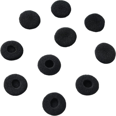 Black Soft Foam Earbud Earpad Replacement Sponge Covers for Walkie Talkie Earpiece & Stereo Headsets, 10Pcs