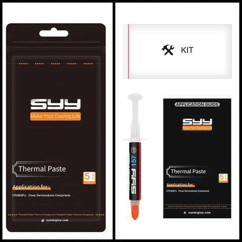 SYY Thermal Paste with Tool Kit, 4 Grams CPU Paste for IC/Processor/CPU/GPU/All Coolers