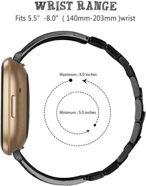 Stainless Steel Bracelet for Fitbit Sense 2/Sense/Versa 4/Versa 3 - Dressy Luxurious Bands for Women