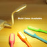 Mini USB Light, Portable Book Reading Lamp with 6 LEDs, USB Powered Flexible Night Light - 2 Pack (White)