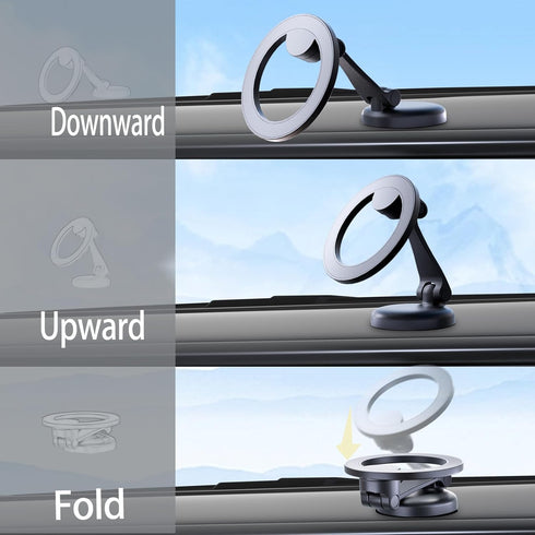 Fits MagSafe Car Mount for Universal Dashboard & Tesla Screen, Zinc Alloy Foldable Hands-Free iPhone Car Mount