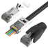 VCELINK CAT6A Connector - RJ45 Pass Through CAT6A CAT7 Shielded 30-Pack Gold Plated for 23AWG Cable