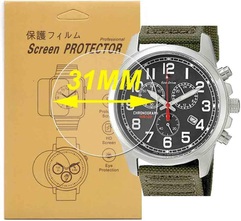 SINO-SKY 3-Pcs Universal Round Smart Watch HD Screen Protector, Anti-Scratch, Bubble Free (31mm)
