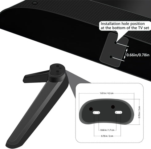 DIYEAH 32-55 Inch 2 Universal TV Stand Legs for LCD LED Televisions, Tabletop TV Base Mount Brackets with Non-Slip