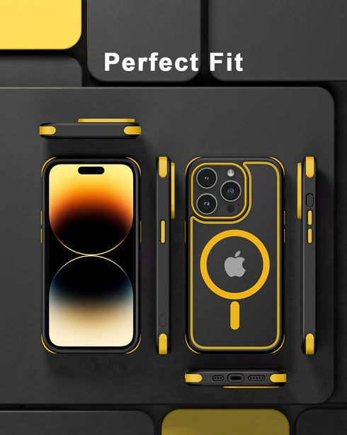 iPhone 14 Pro Case, Compatible with MagSafe, Crystal Clear Case with Magnetic Ring, Multicolor Protective Shockproof