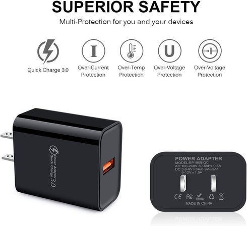 Samsung Galaxy Fast Charging Block & 6FT USB-C Cable for S23/S22 Ultra/S21/S20/S10/A11/A12/A32/A23 5G/A53/A52/A51.