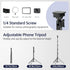 EMART 63" Phone Tripod for iPhone & Selfie Stick, Adjustable Cellphone Tripod Stand with Remote and Phone Holder