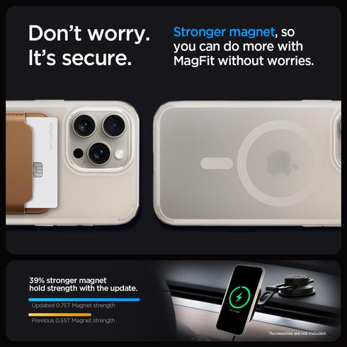 Spigen iPhone 15 Pro Max Case - Magnetic Ultra Hybrid MagFit, Military-Grade Protection, Anti-Yellowing, Frost Natural