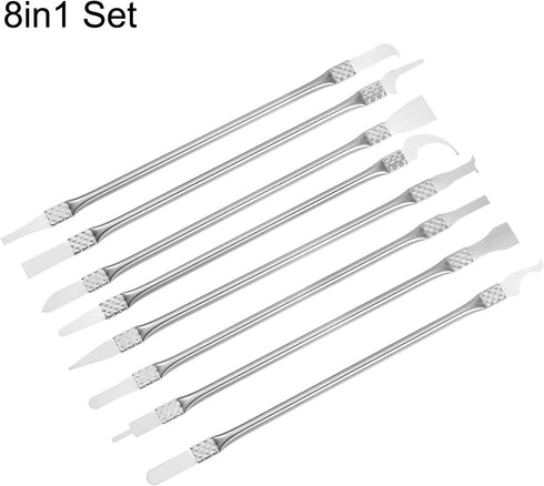 uxcell 8in1 Set Electronics Repair Tool for Curved Screen, 304 Stainless Steel Pry Bar Disassemble Removing Set