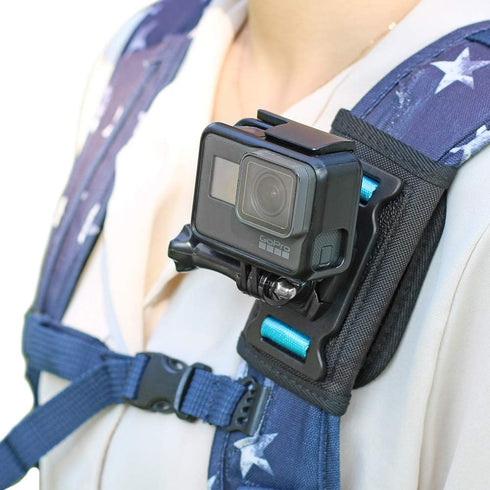Adjustable Backpack Shoulder Strap Mount Camera with 360 Degree Rotating Base for GoPro Hero 12 Black, Hero 11/9/8 &
