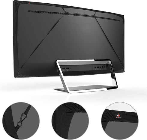 TXEsign Indoor TV Set Cover, Soft Lycra Fabric Universal Dust-proof Protector for 43“ Flat Screen (43", Black)