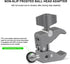FANAUE Aluminum Handlebar Base Mount with 17mm Ball Head Adapter, Strong Rod Clamp for Rails 0.5'' to 2'' Diameter,