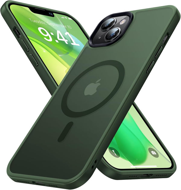 Magnetic Case for iPhone 13 & iPhone 14 for MagSafe, 10FT Military Grade Protective Slim Translucent