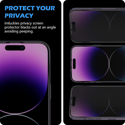 imluckies 2 Pack Matte Privacy Screen Protector for iPhone 14 Pro Max, 6.7", Anti-Spy, Anti-Fingerprint, Easy Install