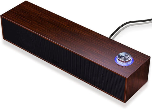 Diyeeni Wooden Computer Speaker, USB Powered PC Speakers, HiFi Stereo Sound Computer Sound