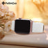 Fullmosa Leather Bands for Apple Watch, 41mm 40mm 38mm 42mm, Top Grain Genuine Leather Strap, Off-white/Rose Gold