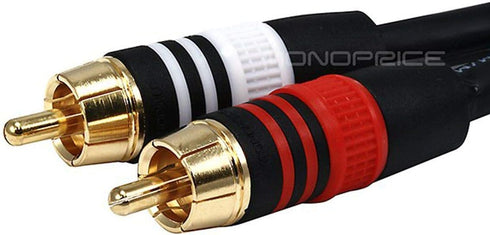 Monoprice Audio Cable - 1.5 Feet, Black | Premium Stereo Male to 2RCA Male 22AWG