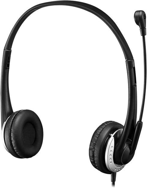 Adesso Xtream P2 USB Wired Multimedia Headset with Noise-Canceling Microphone, Binaural Over The Head, Black