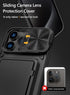 Vihibii Wallet Case for iPhone 15 Pro Max, Black with Card Holder (4 Cards), Slide Camera Cover & Kickstand, Military