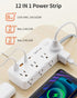 Power Strip Surge Protector, 5FT Braided Extension Cord with 8 AC Outlets and 4 USB Ports for Home Office