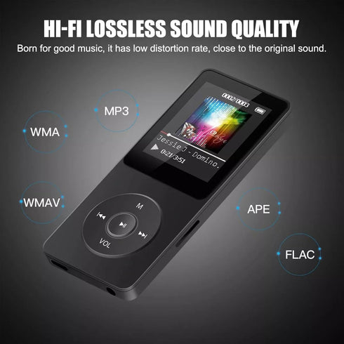 MOUDOAUER MP4/MP3 128GB Player with Bluetooth, Lossless Sound with FM Radio, Supports up to TF Card