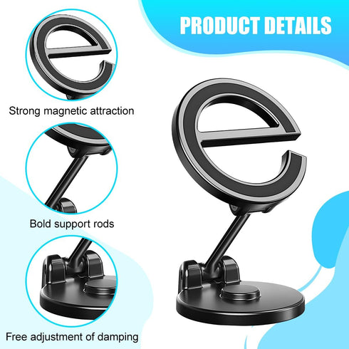 Ywdiml 360 Car Phone Holder, Rotation Adjustable Letter E Design Magnetic Dashboard Smartphone Mount, Automobile