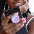 Clear Crystal Glitter Expandible Mobile Phone Grip Stand Holder for Smartphones (Heart Purple)