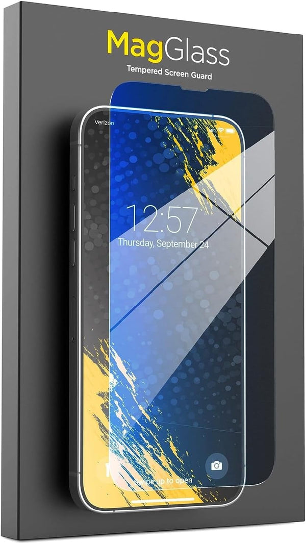 Magglass iPhone 15 Pro Screen Protector - Blue-Light Blocking Tempered Glass with Applicator Included.