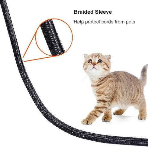 ZhiYo 20ft - 1/2 inch Cable Sleeve, Cord Wrap Wire Protector Tubing for Pets, PC Cable Management Sleeve - Black